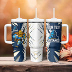Personalized Gold Coast Titans Tumbler With Handle Dynamic Lightning Mascot Rugby Australia