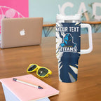 Personalized Gold Coast Titans Tumbler With Handle Dynamic Lightning Mascot Rugby Australia