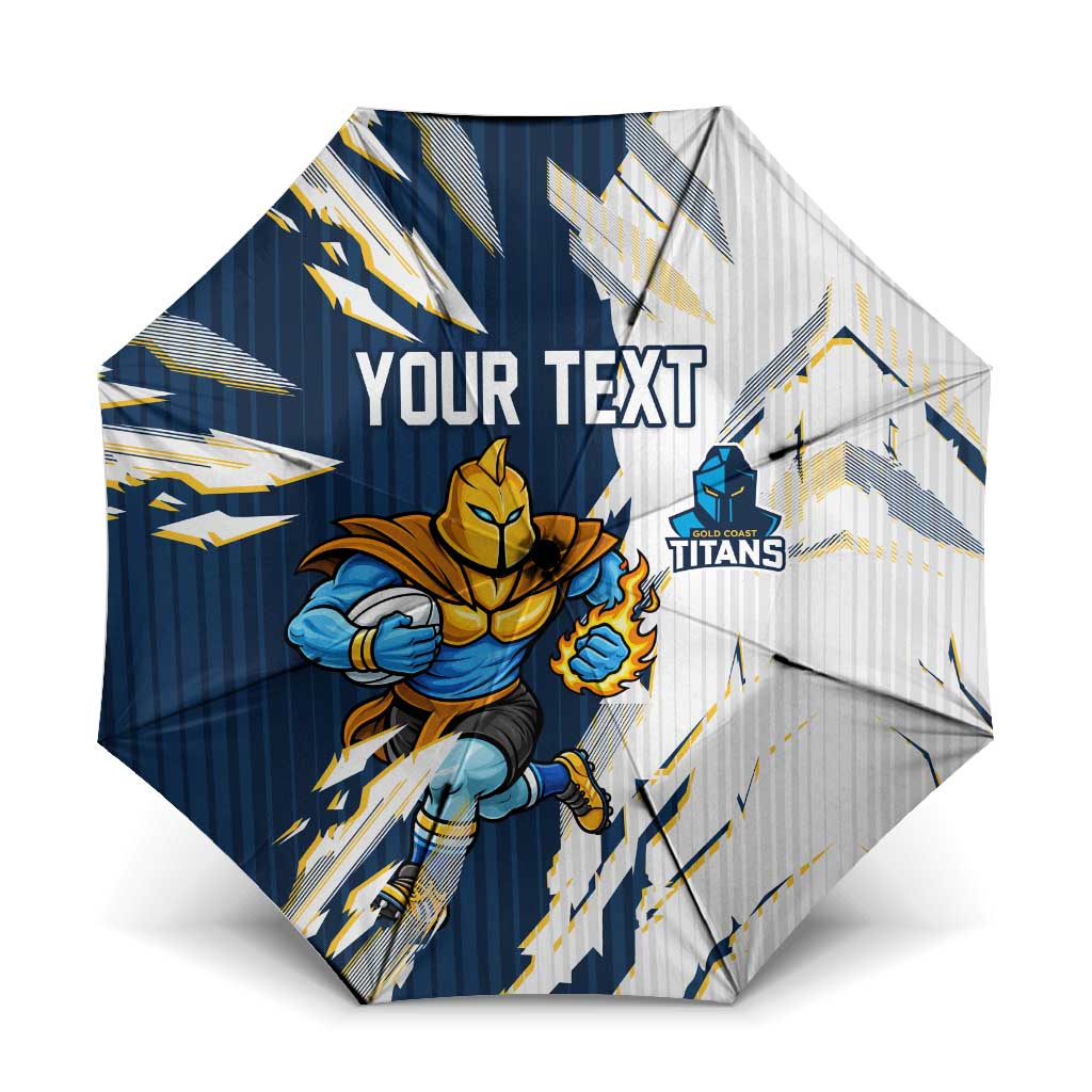 Personalized Gold Coast Titans Umbrella Dynamic Lightning Mascot Rugby Australia