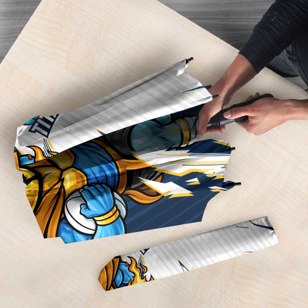 Personalized Gold Coast Titans Umbrella Dynamic Lightning Mascot Rugby Australia