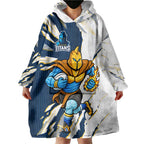 Personalized Gold Coast Titans Wearable Blanket Hoodie Dynamic Lightning Mascot Rugby Australia