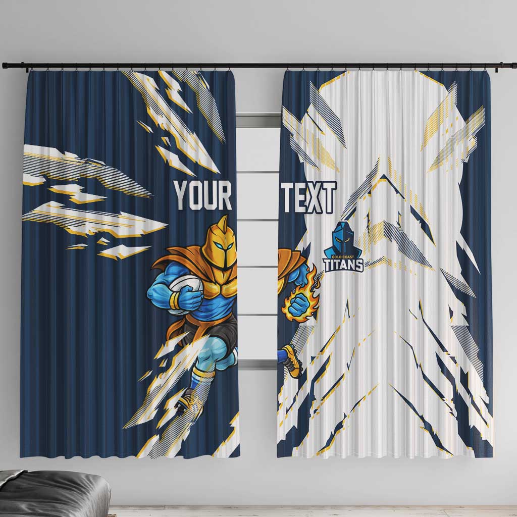 Personalized Gold Coast Titans Window Curtain Dynamic Lightning Mascot Rugby Australia