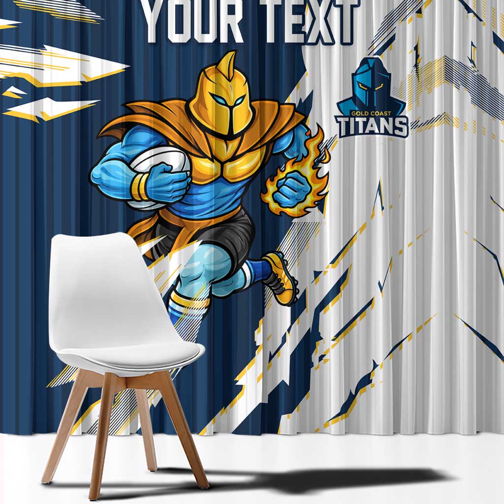 Personalized Gold Coast Titans Window Curtain Dynamic Lightning Mascot Rugby Australia