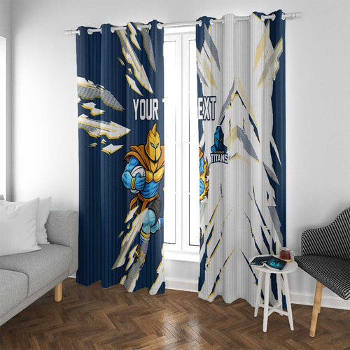Personalized Gold Coast Titans Window Curtain Dynamic Lightning Mascot Rugby Australia