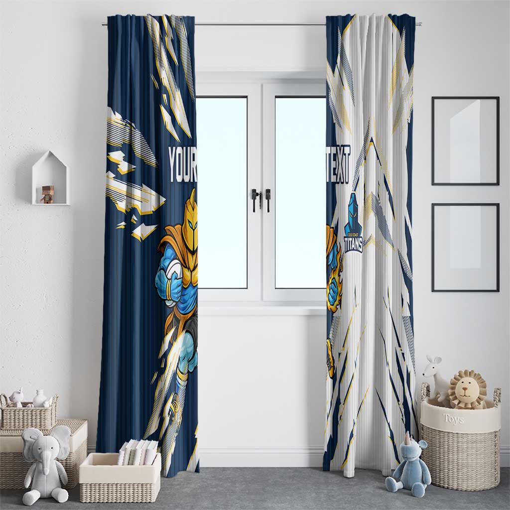 Personalized Gold Coast Titans Window Curtain Dynamic Lightning Mascot Rugby Australia