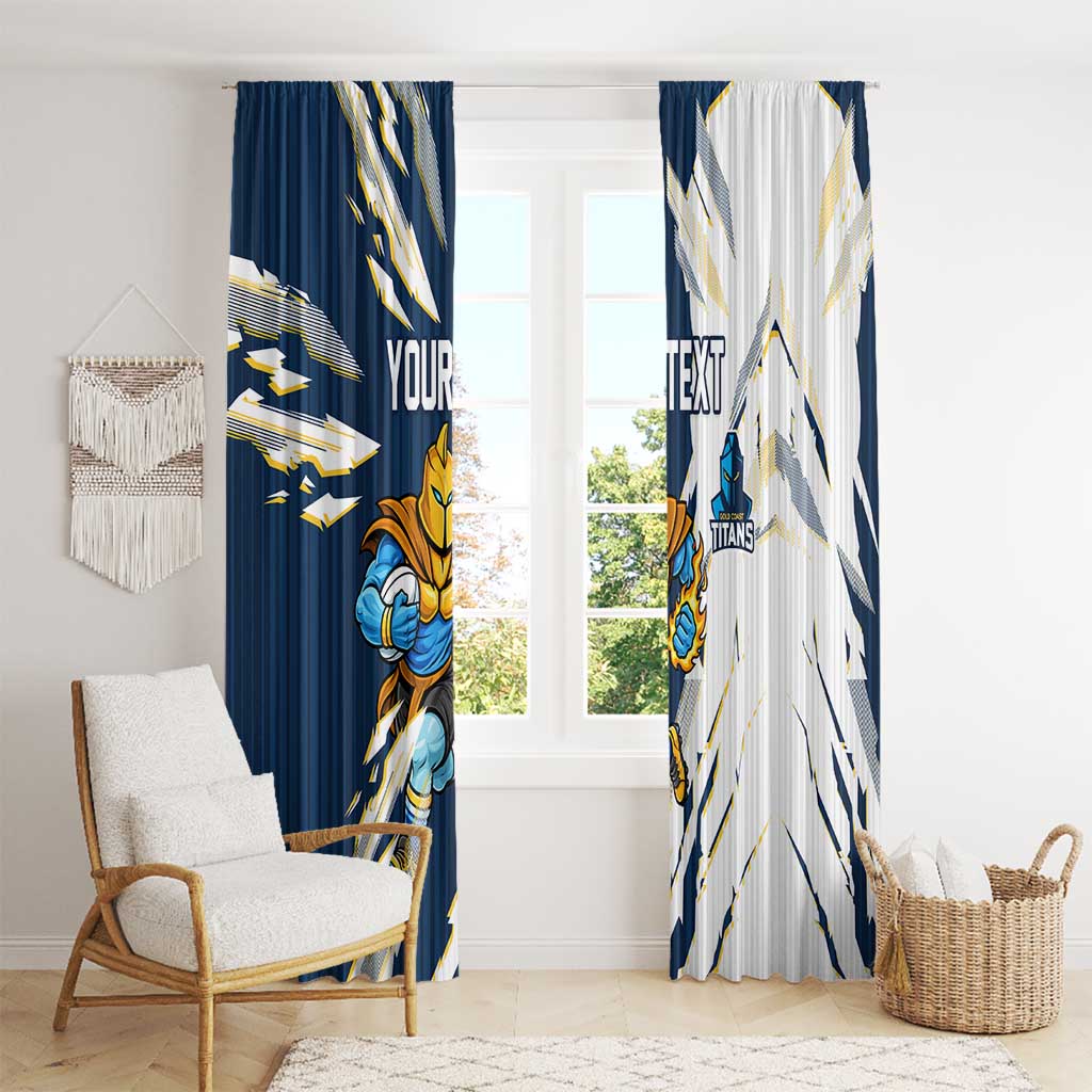 Personalized Gold Coast Titans Window Curtain Dynamic Lightning Mascot Rugby Australia