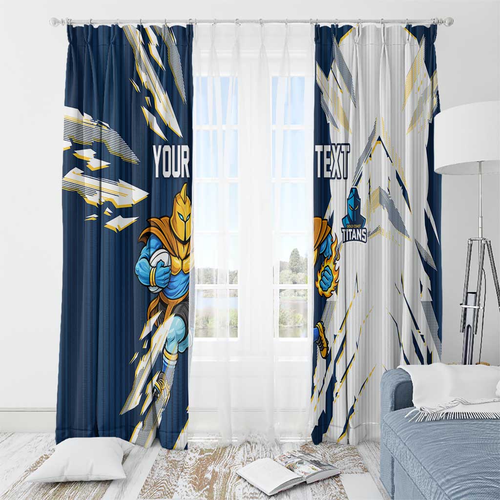 Personalized Gold Coast Titans Window Curtain Dynamic Lightning Mascot Rugby Australia