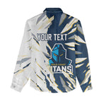 Personalized Gold Coast Titans Women Casual Shirt Dynamic Lightning Mascot Rugby Australia