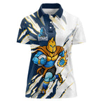 Personalized Gold Coast Titans Women Polo Shirt Dynamic Lightning Mascot Rugby Australia
