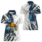 Personalized Gold Coast Titans Women Polo Shirt Dynamic Lightning Mascot Rugby Australia