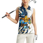 Personalized Gold Coast Titans Women Sleeveless Polo Shirt Dynamic Lightning Mascot Rugby Australia
