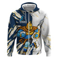 Personalized Gold Coast Titans Zip Hoodie Dynamic Lightning Mascot Rugby Australia