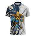 Personalized Gold Coast Titans Zipper Polo Shirt Dynamic Lightning Mascot Rugby Australia