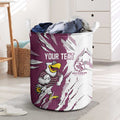 Personalized Manly Warringah Sea Eagles Laundry Basket Dynamic Lightning Mascot Rugby Australia