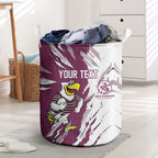 Personalized Manly Warringah Sea Eagles Laundry Basket Dynamic Lightning Mascot Rugby Australia