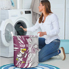 Personalized Manly Warringah Sea Eagles Laundry Basket Dynamic Lightning Mascot Rugby Australia