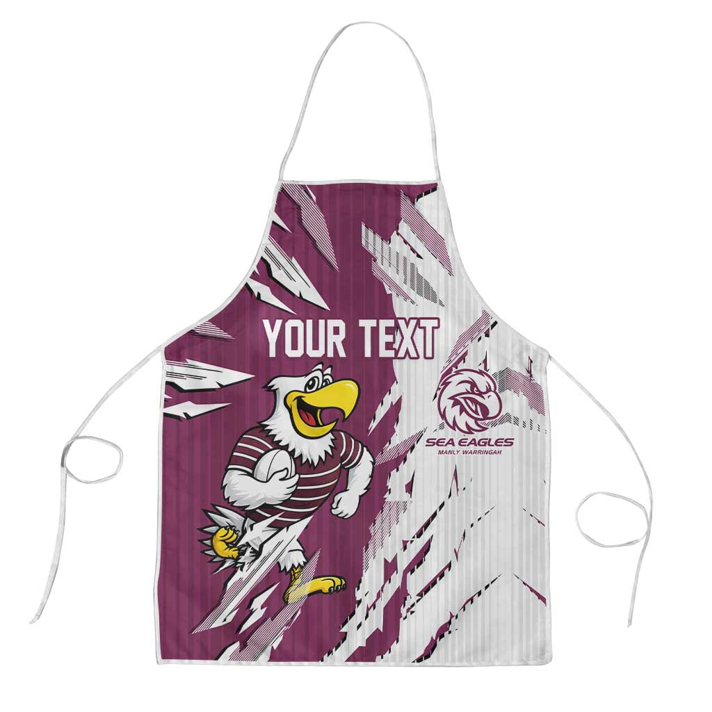 Personalized Manly Warringah Sea Eagles Apron Dynamic Lightning Mascot Rugby Australia