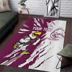 Personalized Manly Warringah Sea Eagles Area Rug Dynamic Lightning Mascot Rugby Australia