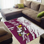 Personalized Manly Warringah Sea Eagles Area Rug Dynamic Lightning Mascot Rugby Australia