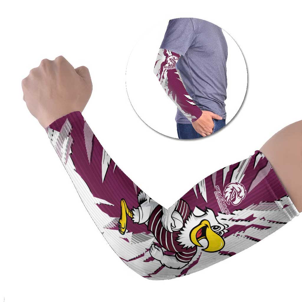 Personalized Manly Warringah Sea Eagles Arm Sleeves Dynamic Lightning Mascot Rugby Australia