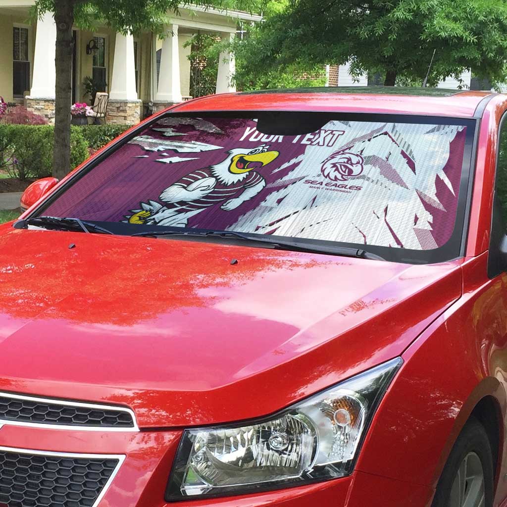 Personalized Manly Warringah Sea Eagles Auto Sun Shade Dynamic Lightning Mascot Rugby Australia