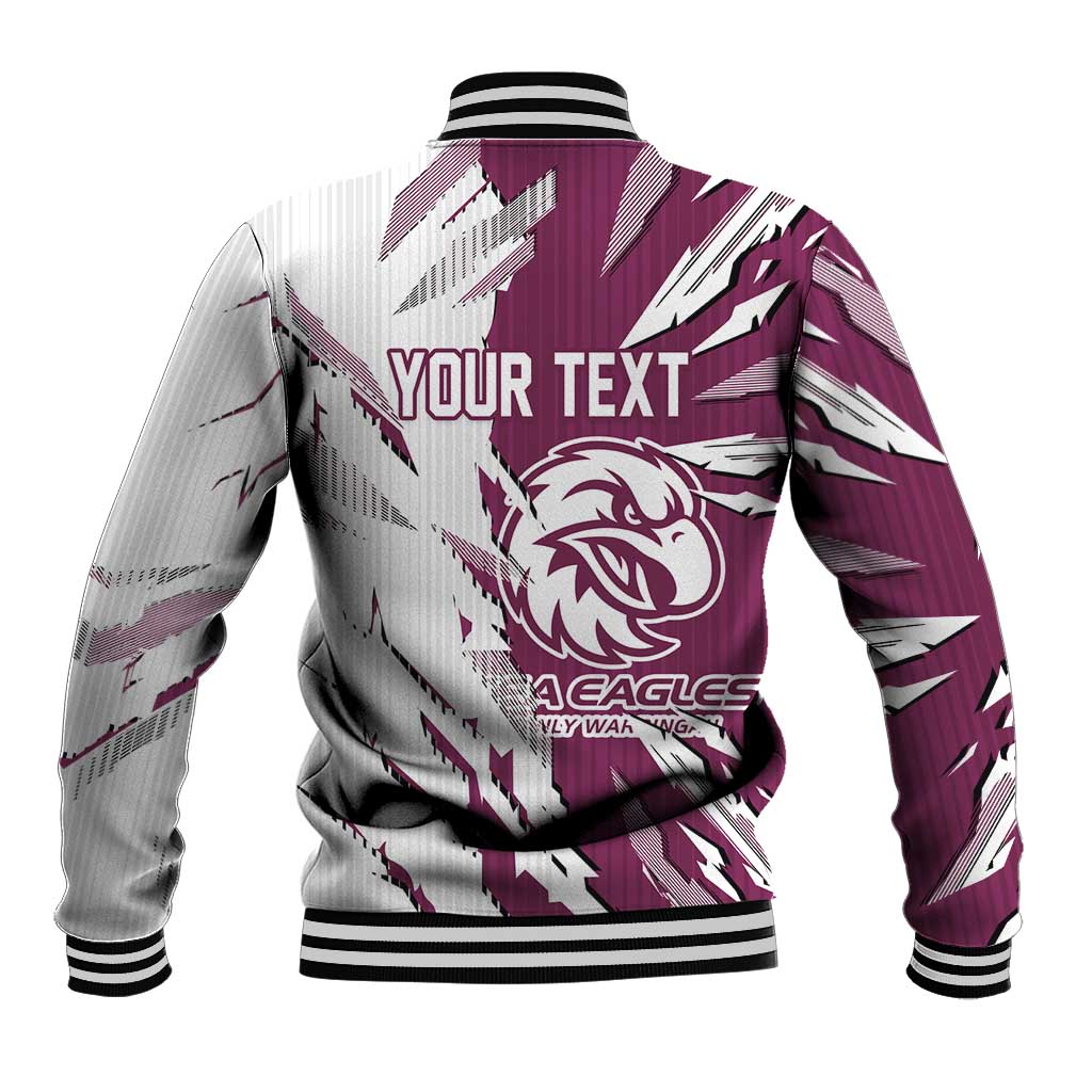 Personalized Manly Warringah Sea Eagles Baseball Jacket Dynamic Lightning Mascot Rugby Australia