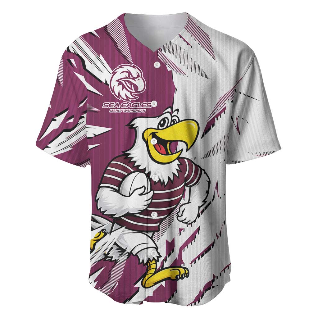 Personalized Manly Warringah Sea Eagles Baseball Jersey Dynamic Lightning Mascot Rugby Australia