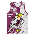 Personalized Manly Warringah Sea Eagles Basketball Jersey Dynamic Lightning Mascot Rugby Australia