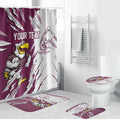 Personalized Manly Warringah Sea Eagles Bathroom Set Dynamic Lightning Mascot Rugby Australia
