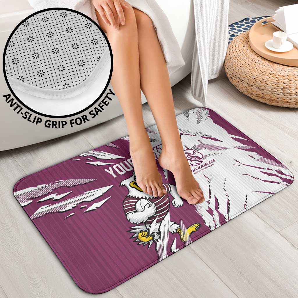 Personalized Manly Warringah Sea Eagles Bathroom Set Dynamic Lightning Mascot Rugby Australia