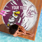 Personalized Manly Warringah Sea Eagles Beach Blanket Dynamic Lightning Mascot Rugby Australia