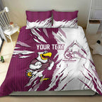 Personalized Manly Warringah Sea Eagles Bedding Set Dynamic Lightning Mascot Rugby Australia