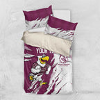 Personalized Manly Warringah Sea Eagles Bedding Set Dynamic Lightning Mascot Rugby Australia