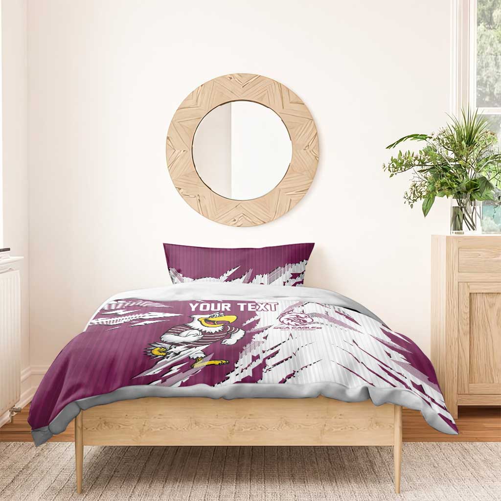Personalized Manly Warringah Sea Eagles Bedding Set Dynamic Lightning Mascot Rugby Australia