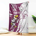 Personalized Manly Warringah Sea Eagles Blanket Dynamic Lightning Mascot Rugby Australia