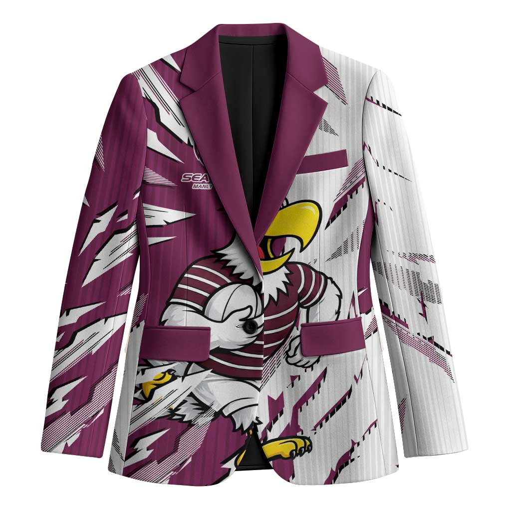 Personalized Manly Warringah Sea Eagles Blazer Dynamic Lightning Mascot Rugby Australia