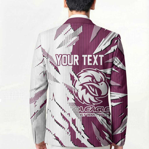 Personalized Manly Warringah Sea Eagles Blazer Dynamic Lightning Mascot Rugby Australia