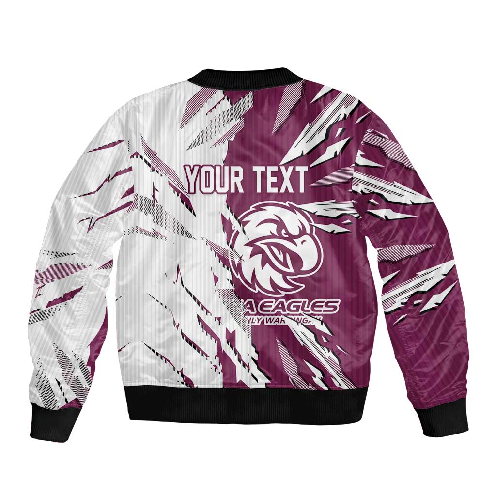 Personalized Manly Warringah Sea Eagles Bomber Jacket Dynamic Lightning Mascot Rugby Australia