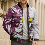 Personalized Manly Warringah Sea Eagles Bomber Puffer Jacket Dynamic Lightning Mascot Rugby Australia
