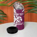 Personalized Manly Warringah Sea Eagles 4 in 1 Can Cooler Tumbler Dynamic Lightning Mascot Rugby Australia