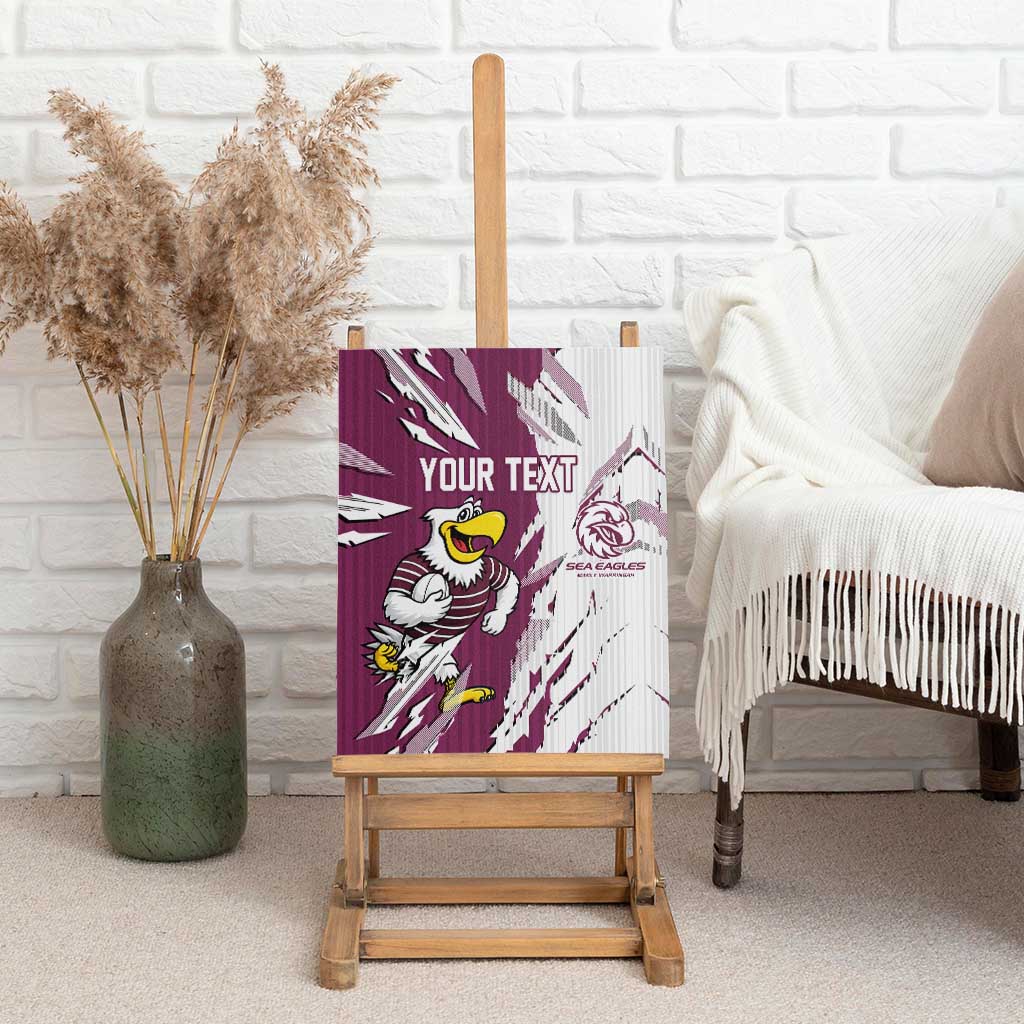 Personalized Manly Warringah Sea Eagles Canvas Wall Art Dynamic Lightning Mascot Rugby Australia