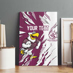 Personalized Manly Warringah Sea Eagles Canvas Wall Art Dynamic Lightning Mascot Rugby Australia