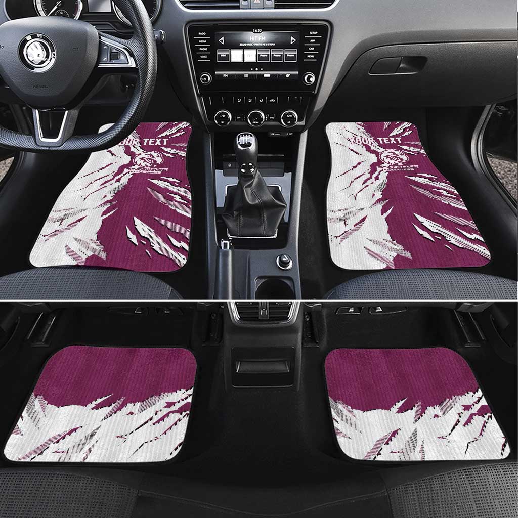 Personalized Manly Warringah Sea Eagles Car Mats Dynamic Lightning Mascot Rugby Australia