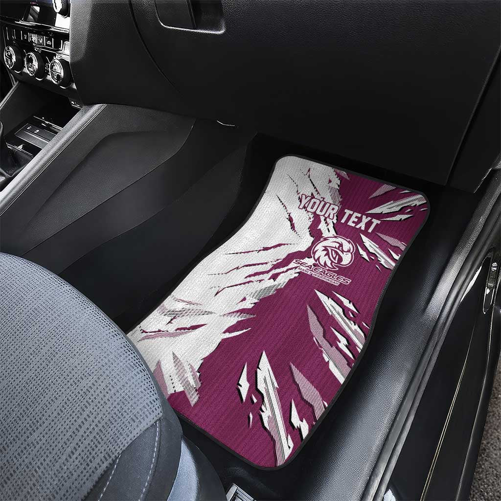 Personalized Manly Warringah Sea Eagles Car Mats Dynamic Lightning Mascot Rugby Australia