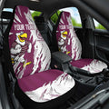 Personalized Manly Warringah Sea Eagles Car Seat Cover Dynamic Lightning Mascot Rugby Australia