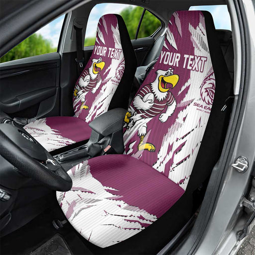 Personalized Manly Warringah Sea Eagles Car Seat Cover Dynamic Lightning Mascot Rugby Australia