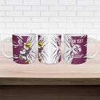 Personalized Manly Warringah Sea Eagles Ceramic Mug Dynamic Lightning Mascot Rugby Australia