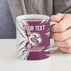 Personalized Manly Warringah Sea Eagles Ceramic Mug Dynamic Lightning Mascot Rugby Australia