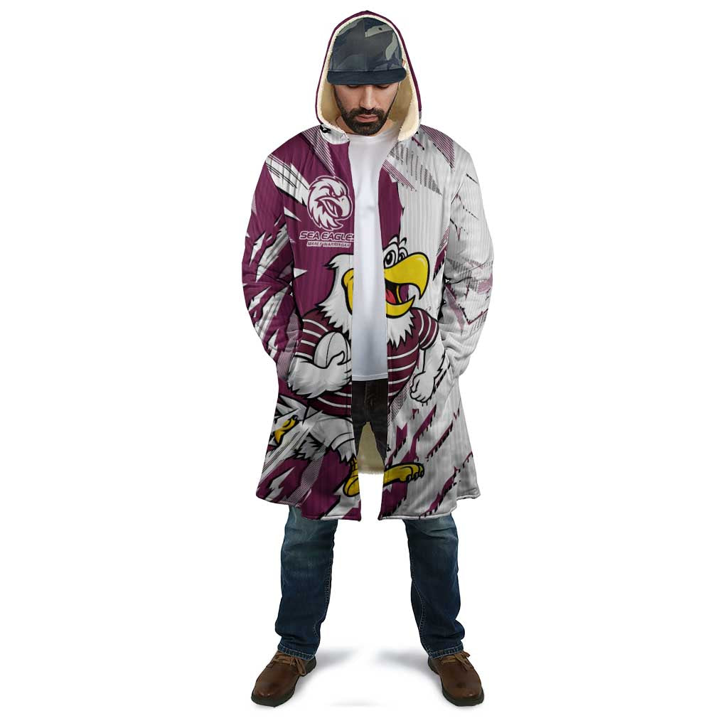 Personalized Manly Warringah Sea Eagles Cloak Dynamic Lightning Mascot Rugby Australia