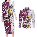 Personalized Manly Warringah Sea Eagles Couples Matching Long Sleeve Bodycon Dress and Long Sleeve Button Shirt Dynamic Lightning Mascot Rugby Australia